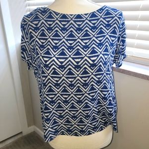 RENEE C Rafiki Split Back Top Navy Size Medium